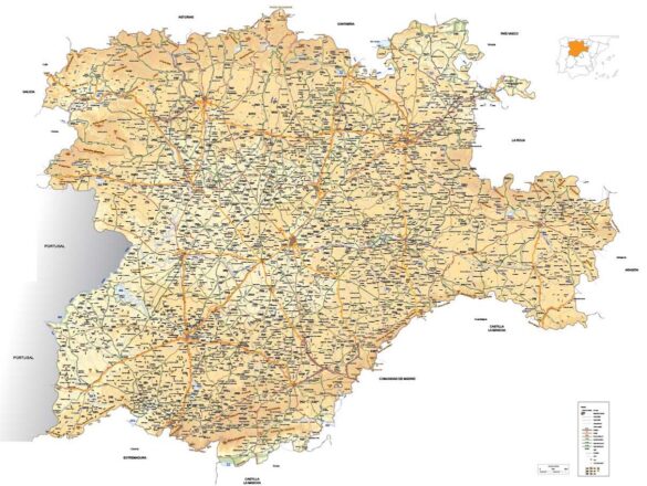 Mapa vectorial editable de Castilla-León de https://www.sitographics.com/