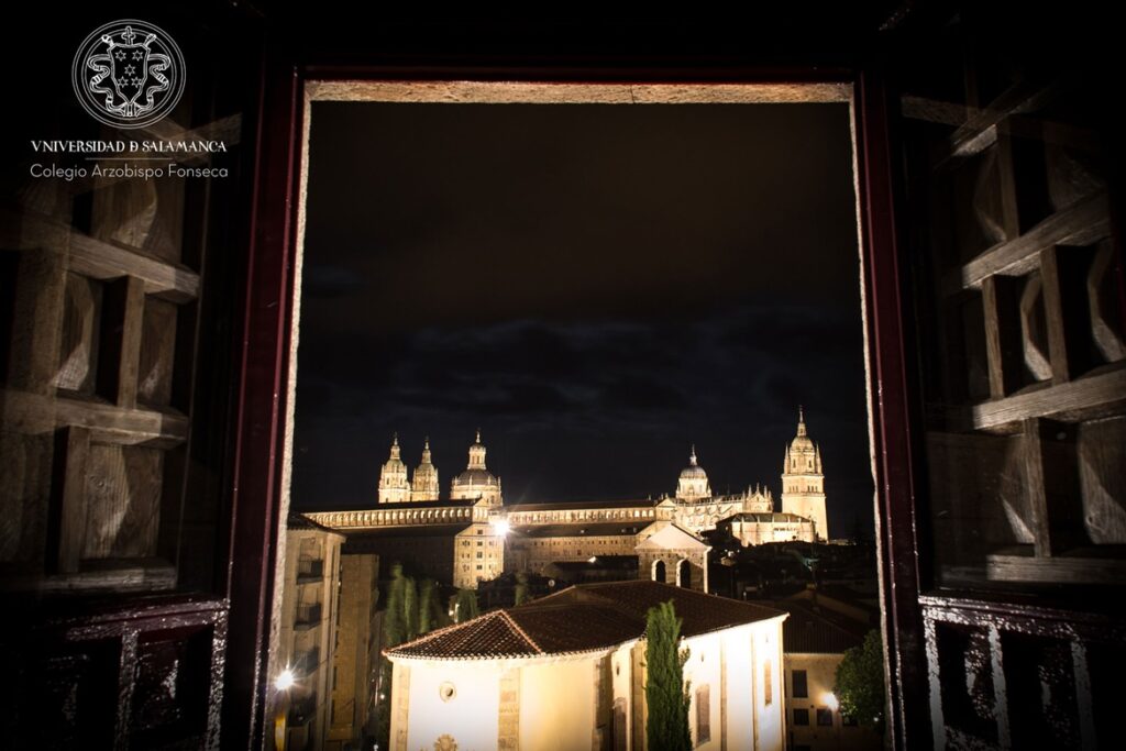 Vistas desde la ventana central del Colegio Fonseca de Salamanca