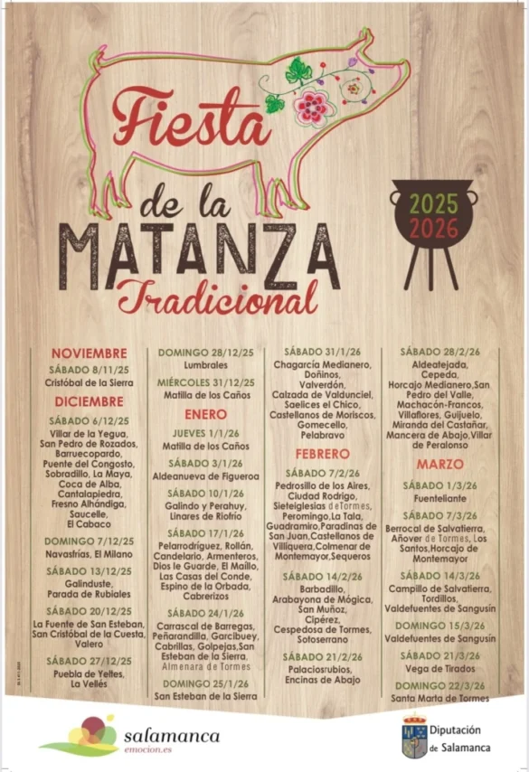 Calendario Fiesta de la Matanza Tradicional 2025/2026