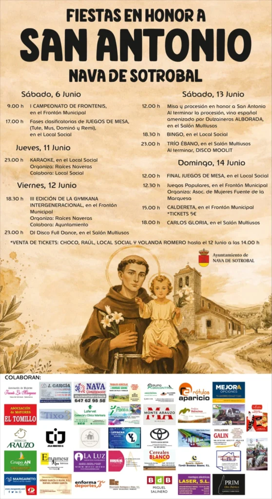 Nava de Sotrobal celebra sus fiestas en honor a San Antonio: programación completa